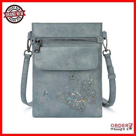 Handbags - Vegan Leather Crossbody Bag Adjustable Strap Multiple Pockets Compact